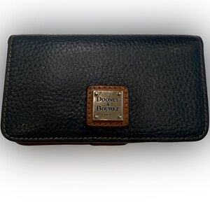 Dooney & Bourke Navy Card/Wallet Pebbled Leather Bi-fold Snap Close